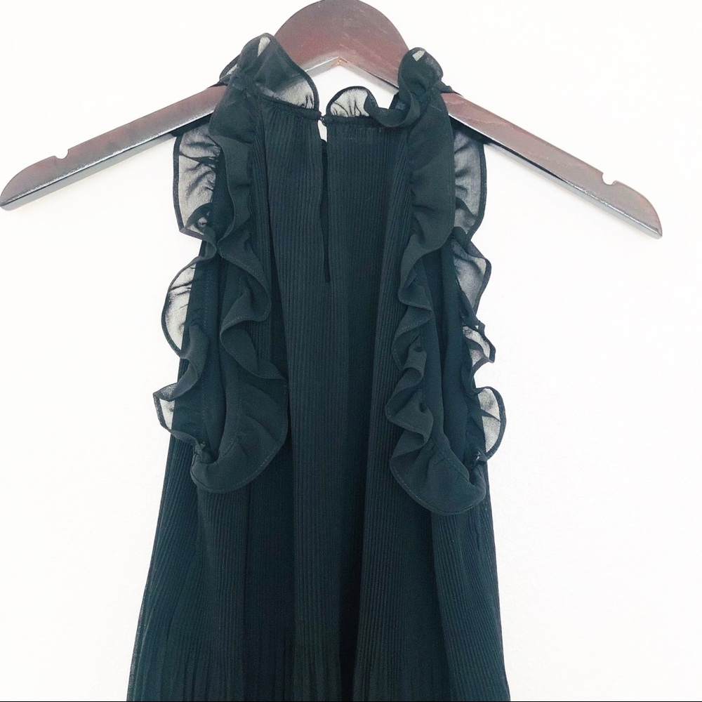 Zara- Black High Neck Pleated Top - Picture 4 of 7